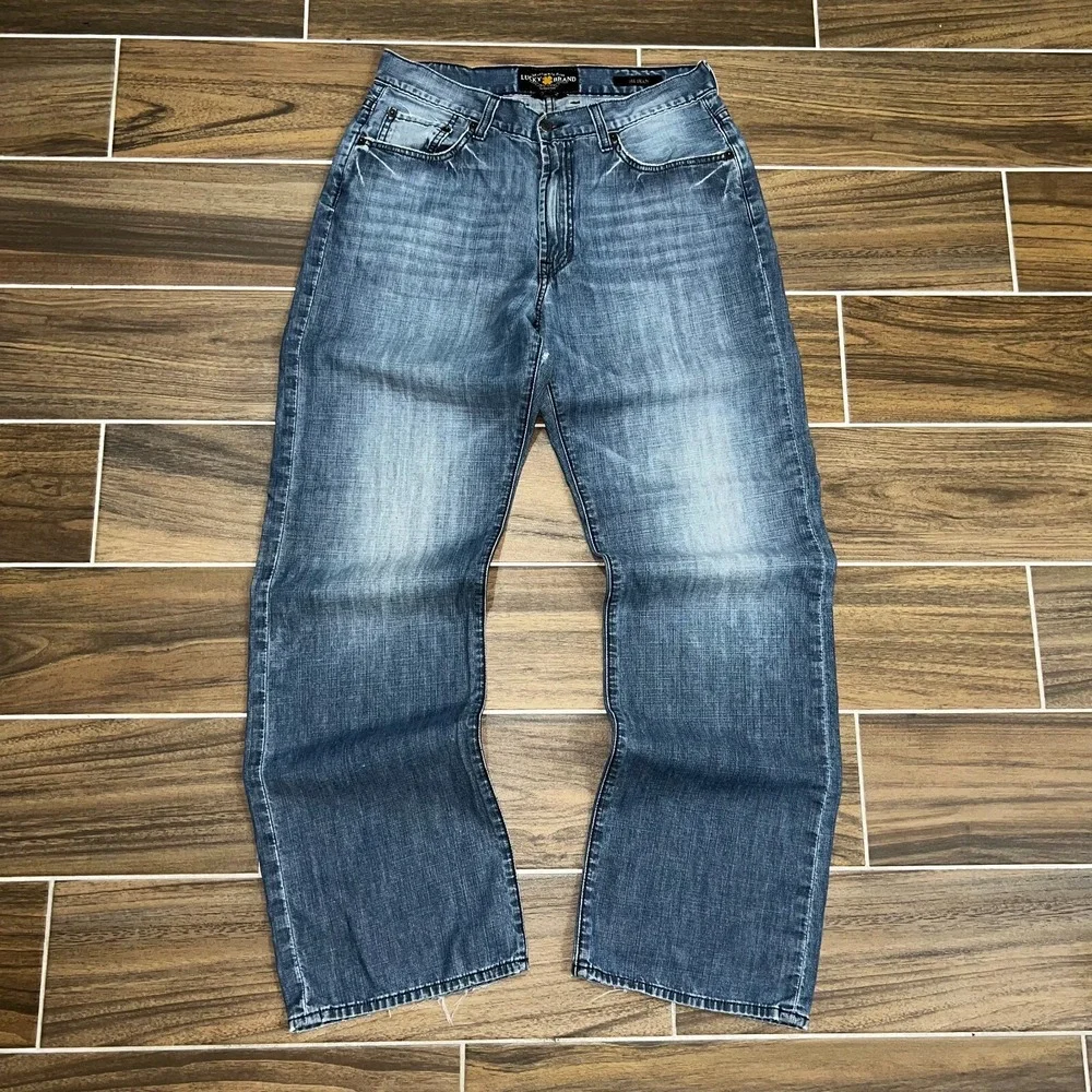 Y2K Lucky Brand Mens To Touch To Die Denim Blue Straight 181 Jeans Size 32x32
